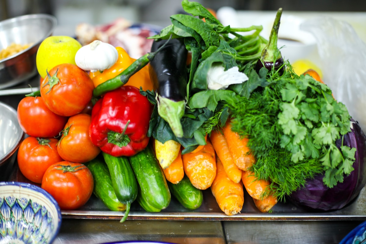 Plant-based meal with legumes and vegetables